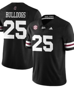 Bulldogs Jersey #25 Mississippi State Football Darkness 2025 Stitched