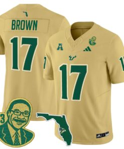 Byrum Brown Jersey 17 South Florida Bulls Lee Roy Selmon Legacy Stitched Gold 73e308db f992 4f22 bb4d 52f67efb4536