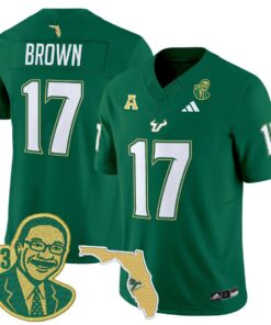 Byrum Brown Jersey 17 South Florida Bulls Lee Roy Selmon Legacy Stitched Green