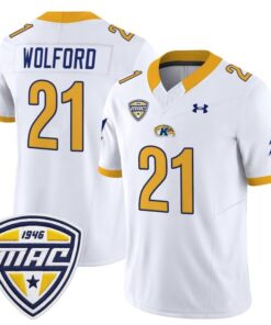Cade Wolford Jersey 21 Kent State Golden Flashes 2025 Stitched White