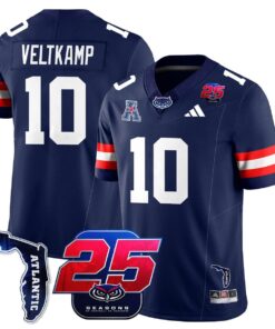 Alternative view of Caden Veltkamp Jersey #10 Florida Atlantic Football 25th Season Stitched
