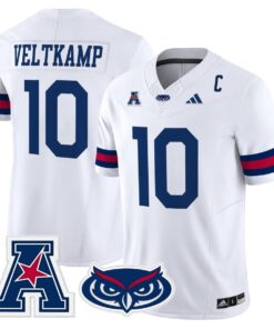Caden Veltkamp Jersey 10 Florida Atlantic Owls 2025 All Stitched White