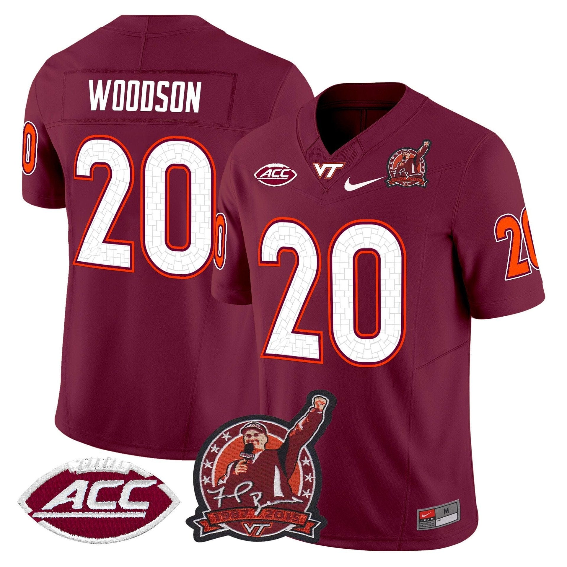 Caleb Woodson Jersey #20 Virginia Tech Hokies Coach Frank Beamer 2025 - Image 3
