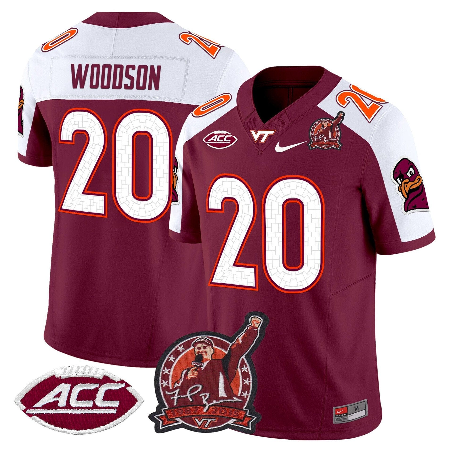 Caleb Woodson Jersey #20 Virginia Tech Hokies Coach Frank Beamer 2025 - Image 2