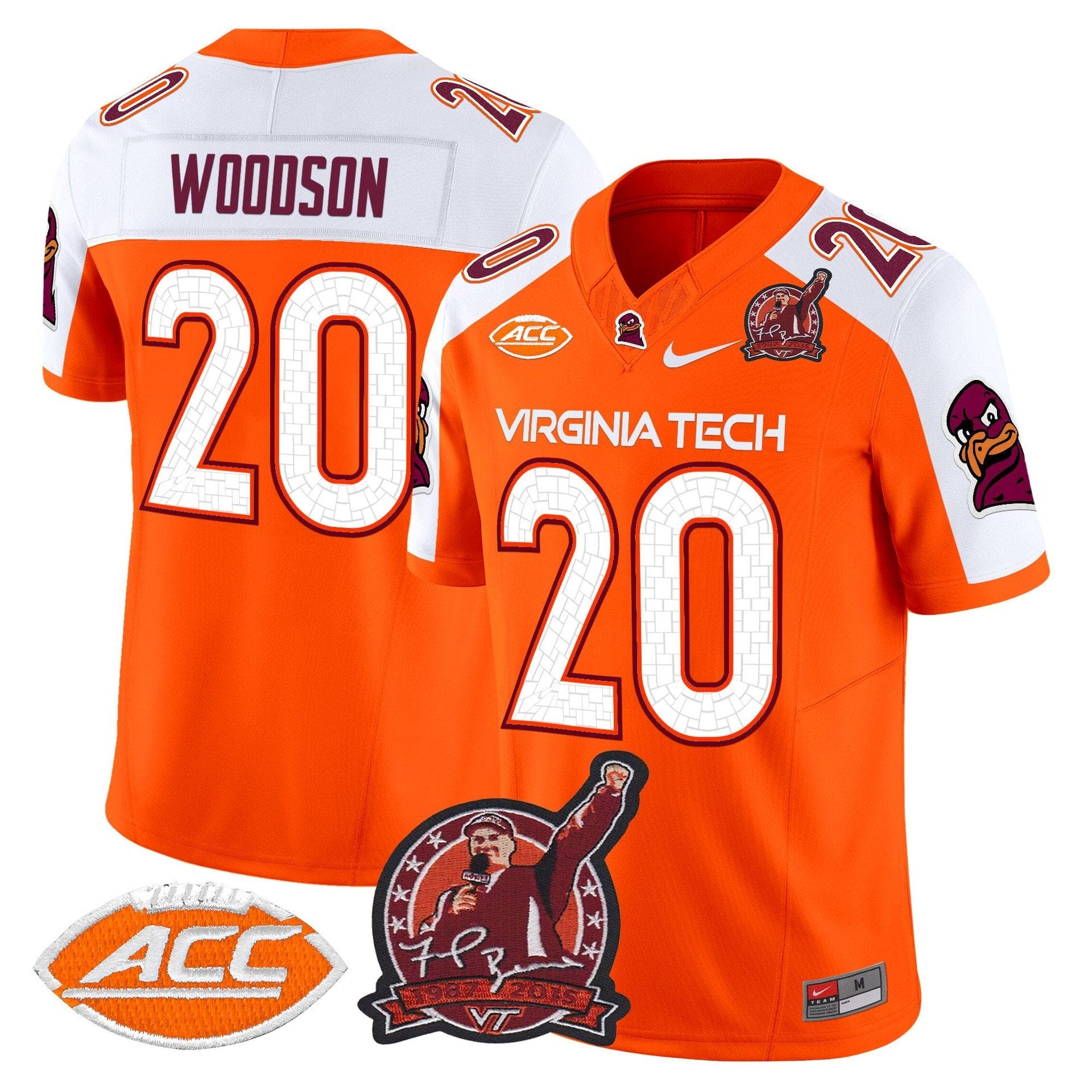 Caleb Woodson Jersey #20 Virginia Tech Hokies Coach Frank Beamer 2025 - Image 4