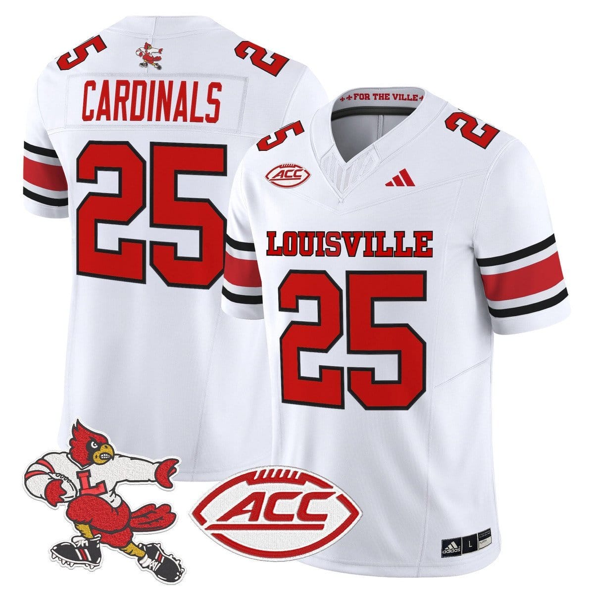 Cardinals Jersey #25 Louisville Cardinals 1980s Throwback Stitched 2 Cardinals Jersey #25 Louisville Cardinals 1980s Throwback Stitched - Image 2