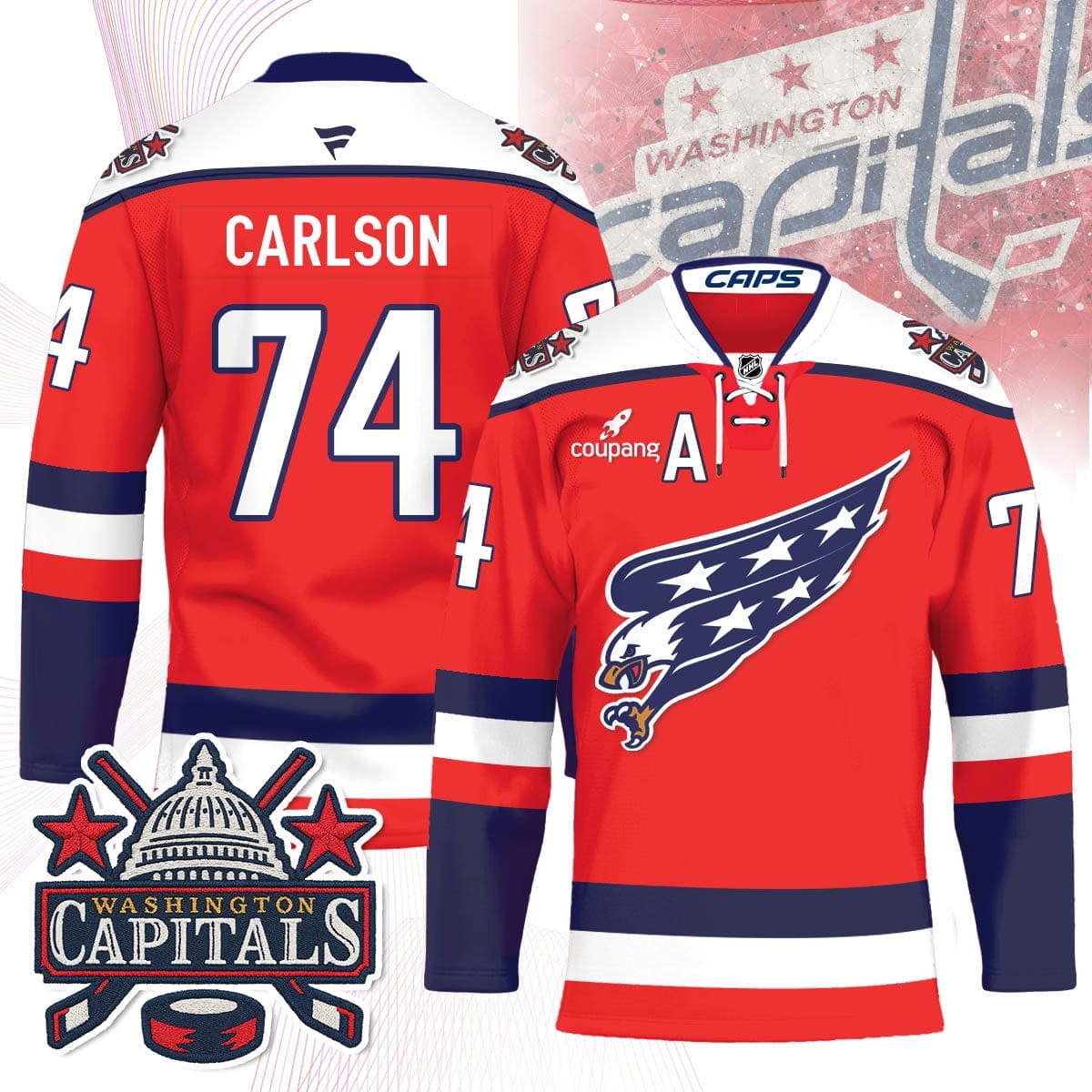 Washington Capitals Screaming Eagle Hockey Jersey - All Stitched 5 Washington Capitals Screaming Eagle Hockey Jersey - All Stitched - Image 5