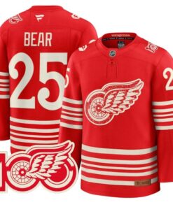 Carter Bear Jersey #25 Detroit Red Wings Centennial Season Premium Stitched