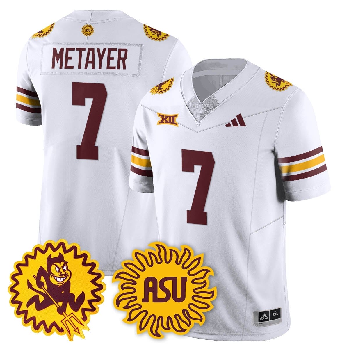 Chamon Metayer Jersey #7 Arizona State Sun Devils 1975 Throwback Stitched 2 Chamon Metayer Jersey #7 Arizona State Sun Devils 1975 Throwback Stitched - Image 2