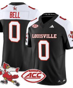 Chris Bell Jersey 0 Louisville Cardinals 1980s Throwback Stitched Black Alter