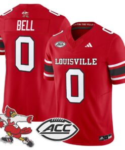 Chris Bell Jersey 0 Louisville Cardinals 1980s Throwback Stitched Red