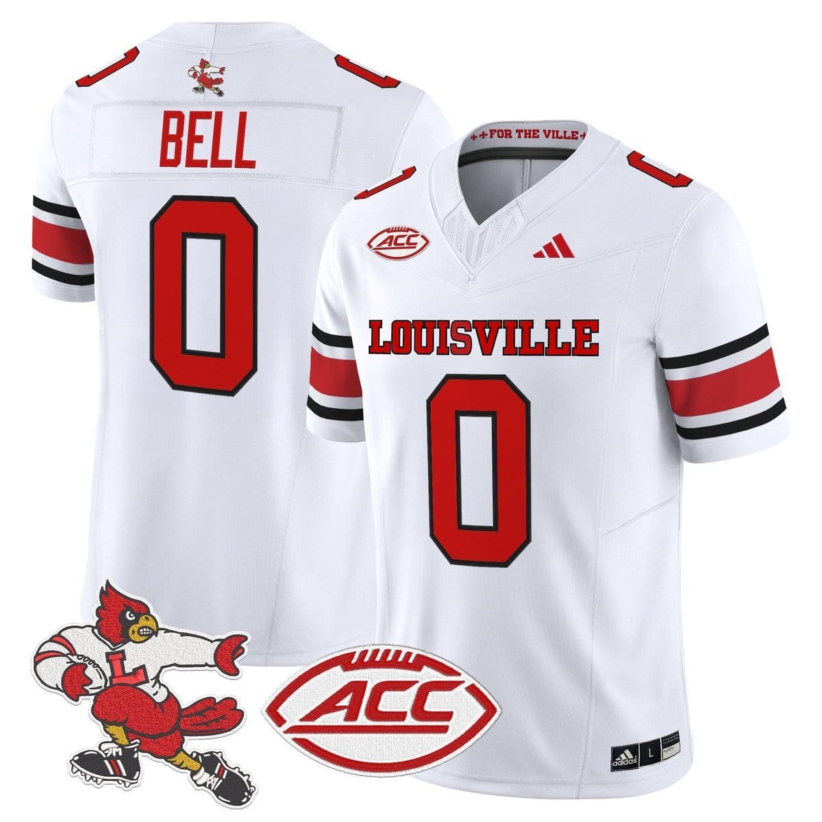 Chris Bell Jersey #0 Louisville Cardinals 1980s Throwback Stitched - Image 2