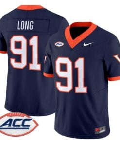 Chris Long Jersey 91 Virginia Cavaliers 1995 Throwbacks Stitched Navy