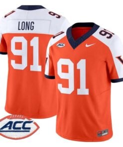 Chris Long Jersey 91 Virginia Cavaliers 1995 Throwbacks Stitched Orange Alter