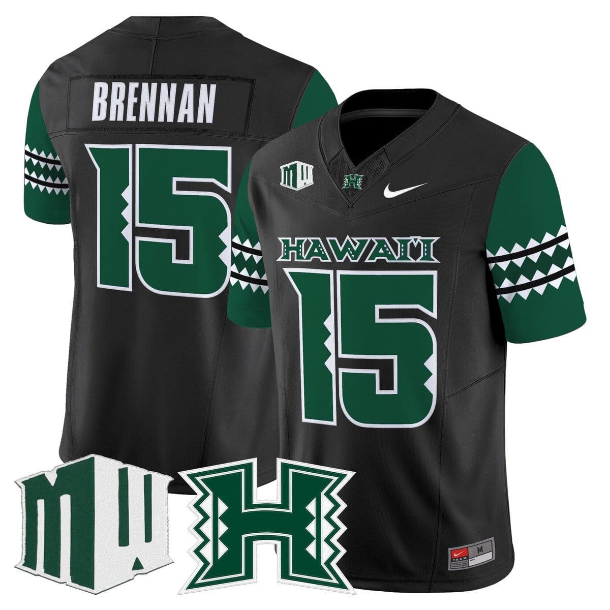 Colt Brennan Jersey 15 Hawai i Rainbow Warriors 2025 Vapor Stitched Black