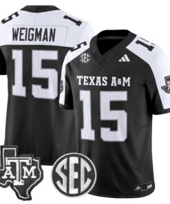 Conner Weigman Jersey 15 Texas A M Aggies 2025 Vapor Stitched Black Alternate