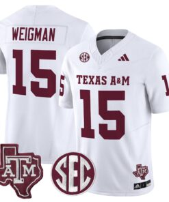 Conner Weigman Jersey 15 Texas A M Aggies 2025 Vapor Stitched White 33ef8bd5 8519 42d1 a910 c185914a1429