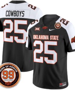 Cowboys Jersey 25 Oklahoma State Cowboys 2025 Leslie O neal Patch Black Alter