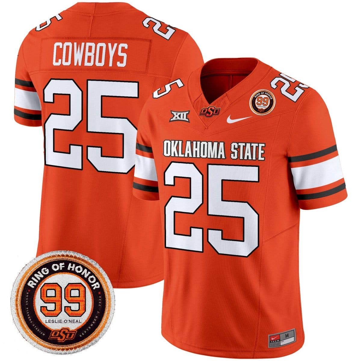 Cowboys Jersey #25 Oklahoma State Cowboys 2025 Leslie O'neal Patch - Image 5