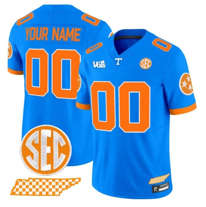 CustomTennesseeVolunteersJerseyBlueBlazeEditionVaporLimitedStitched