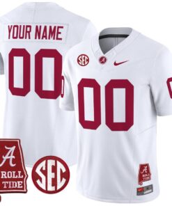 Alternative view of Custom Alabama Crimson Jersey Throwback Alabama Map Stitched