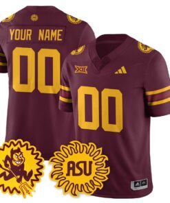 Custom Arizona State Sun Devils Jersey 1975 Throwback Uniform Stitched Maroon