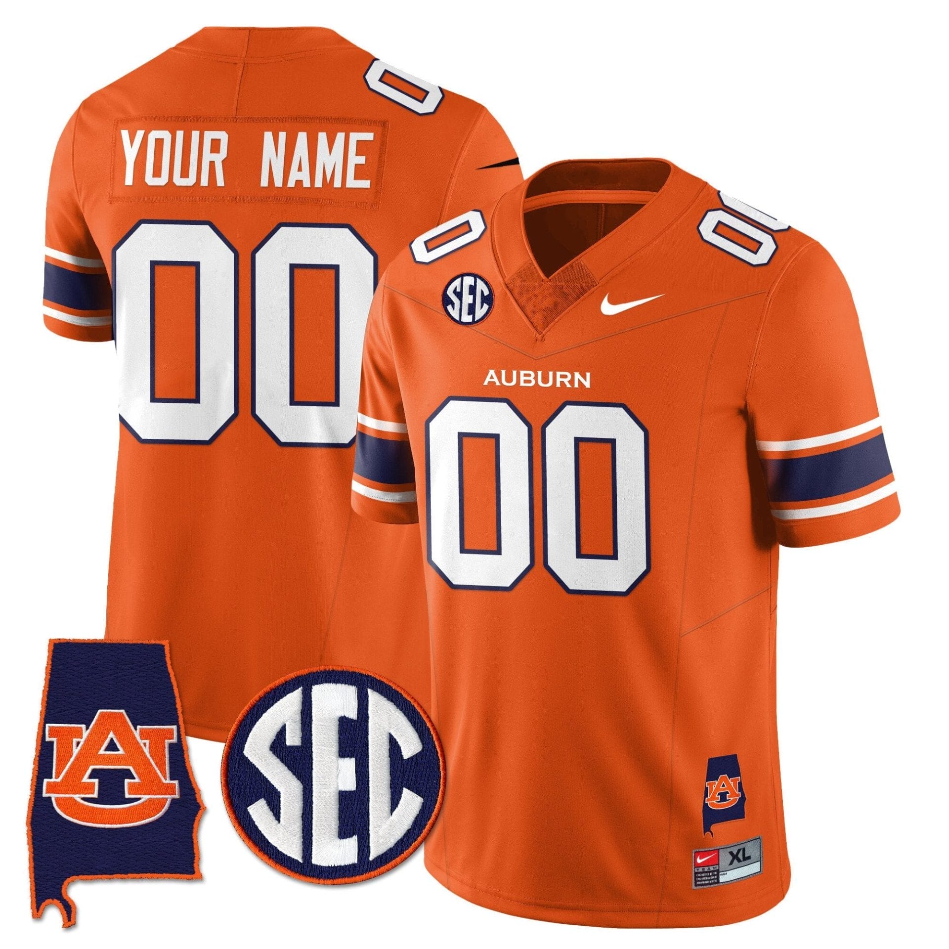 Custom Auburn Tigers Jersey Name, Number Alabama Patch Vapor Stitched - Image 5