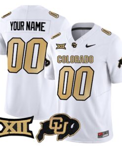 Custom Colorado Buffaloes Jersey 2025 Vapor Limited Stitched 6 Custom Colorado Buffaloes Jersey 2025 Vapor Limited Stitched White