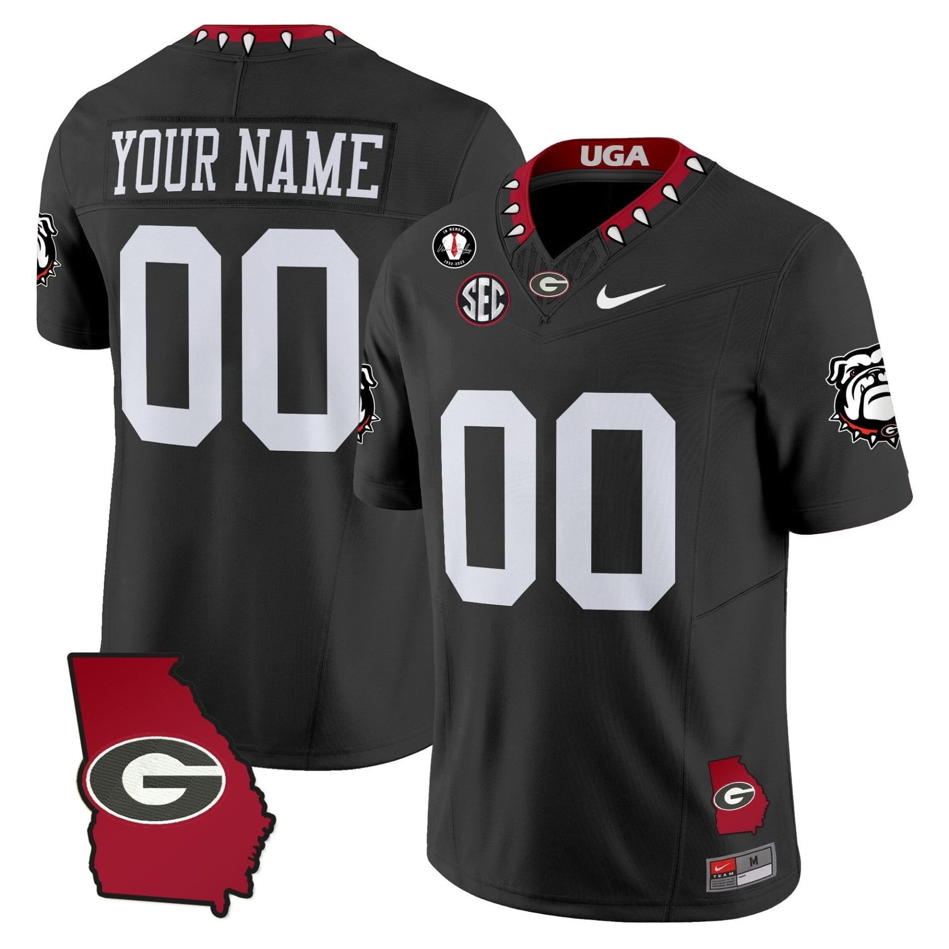 Custom Georgia Bulldogs Jersey 2025 Georgia Map, Vince Dooley Stitched