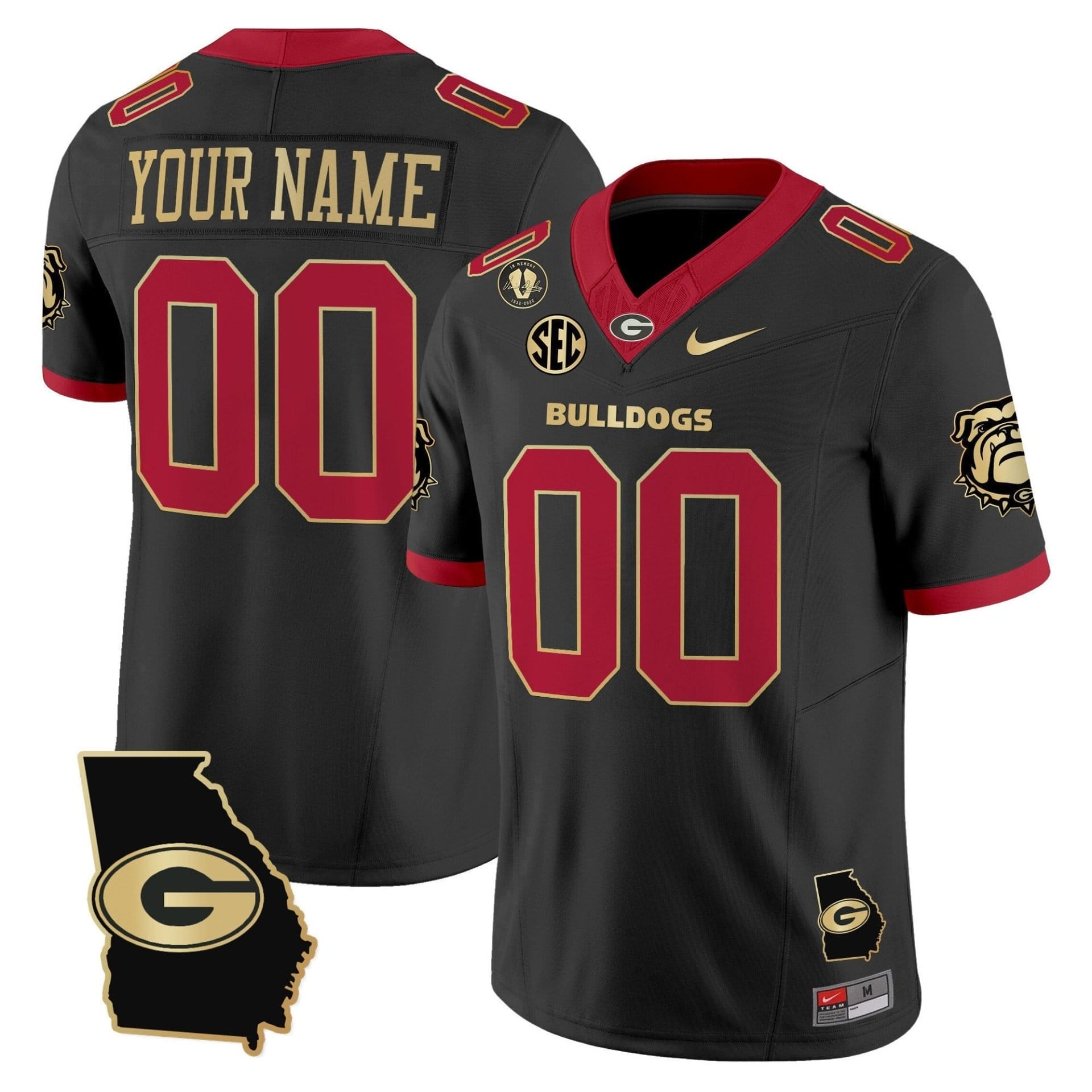 Custom Georgia Bulldogs Jersey 2025 Georgia Map, Vince Dooley Stitched - Image 3