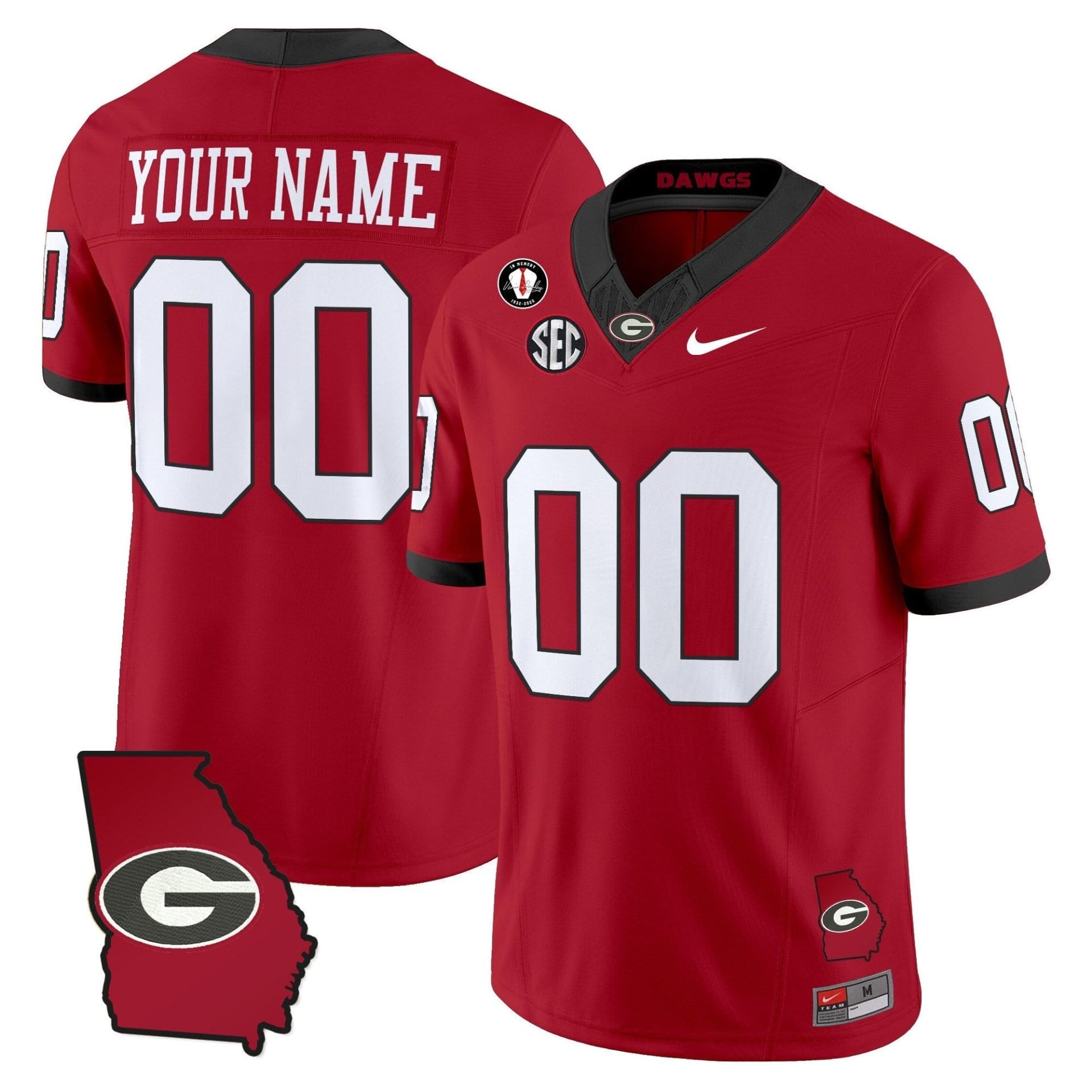Custom Georgia Bulldogs Jersey 2025 Georgia Map, Vince Dooley Stitched - Image 4