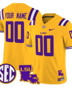 Custom LSU Tigers Jersey Name, Number 2025 Louisiana Patch Stitched