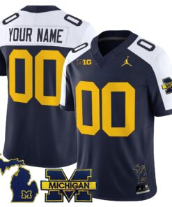 Custom Michigan Wolverines Jersey 2025 Vapor Limited V2 Stitched Navy Alternate