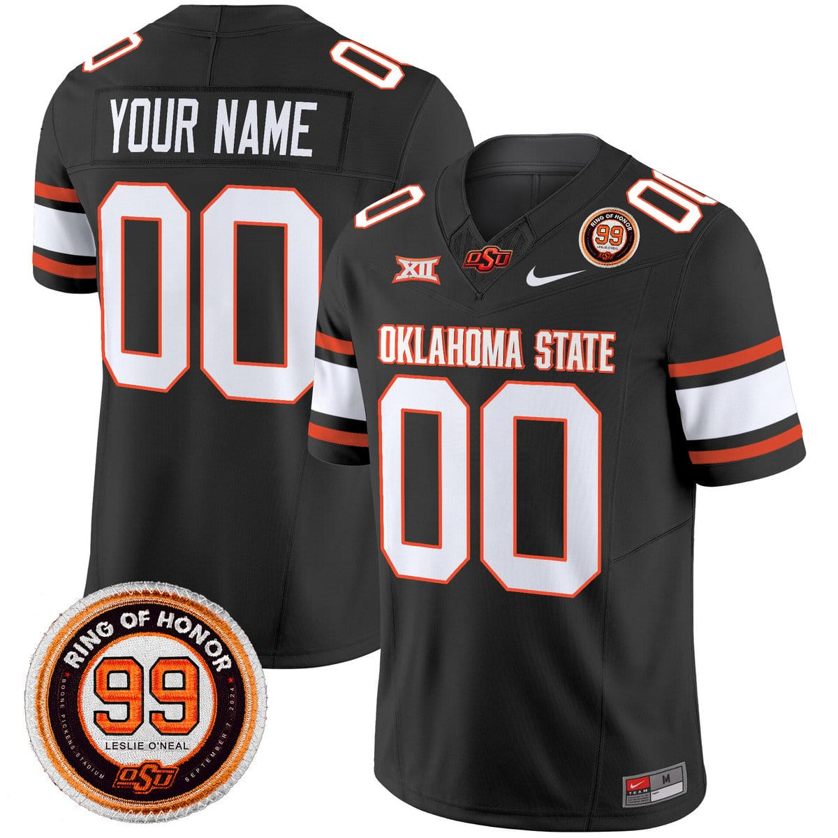 Custom Oklahoma State Cowboys Jersey 2025 Leslie O neal Patch Stitched Black