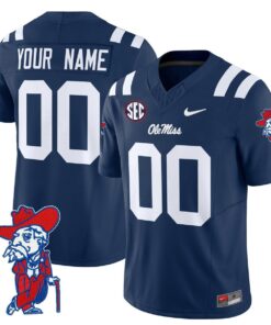 Custom Ole Miss Rebels Jersey Name, Number 2025 V2 Stitched