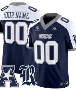 Custom Rice Owls Jersey Name, Number 2025 Vapor Limited Stitched Light Blue 7 Custom Rice Owls Jersey Name Number 2025 Vapor Limited Stitched Navy Alter
