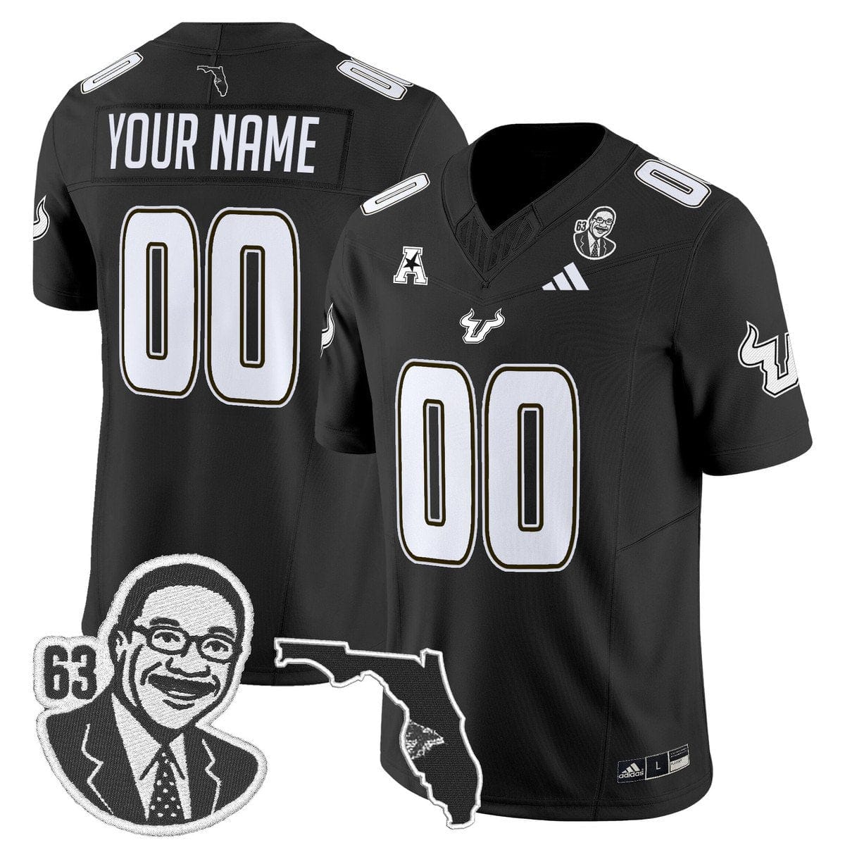 Custom South Florida Bulls Jersey Lee Roy Selmon Legacy Edition Stitched Black