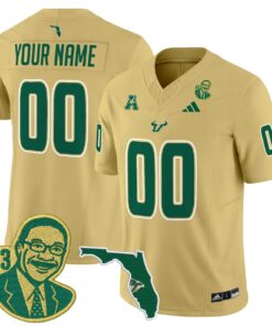 Custom South Florida Bulls Jersey Lee Roy Selmon Legacy Edition Stitched Gold