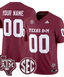 Custom Texas A&M Aggies Jersey Name, Number 2025 Vapor Stitched 9 Custom Texas A M Aggies Jersey Name Number 2025 Vapor Stitched Maroon