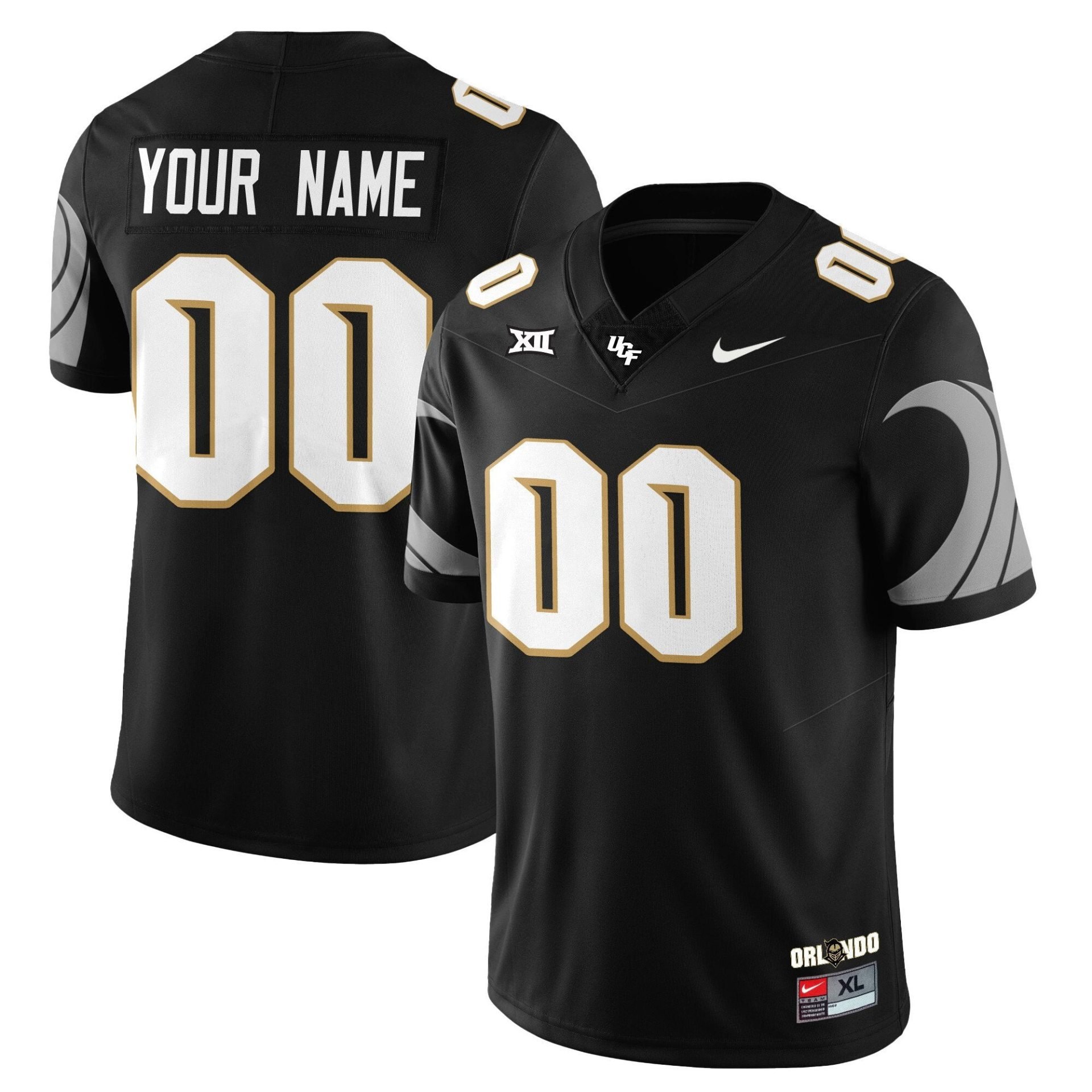 Custom UCF Jersey Name Number Football 2025 Core Uniforms Stitched Black