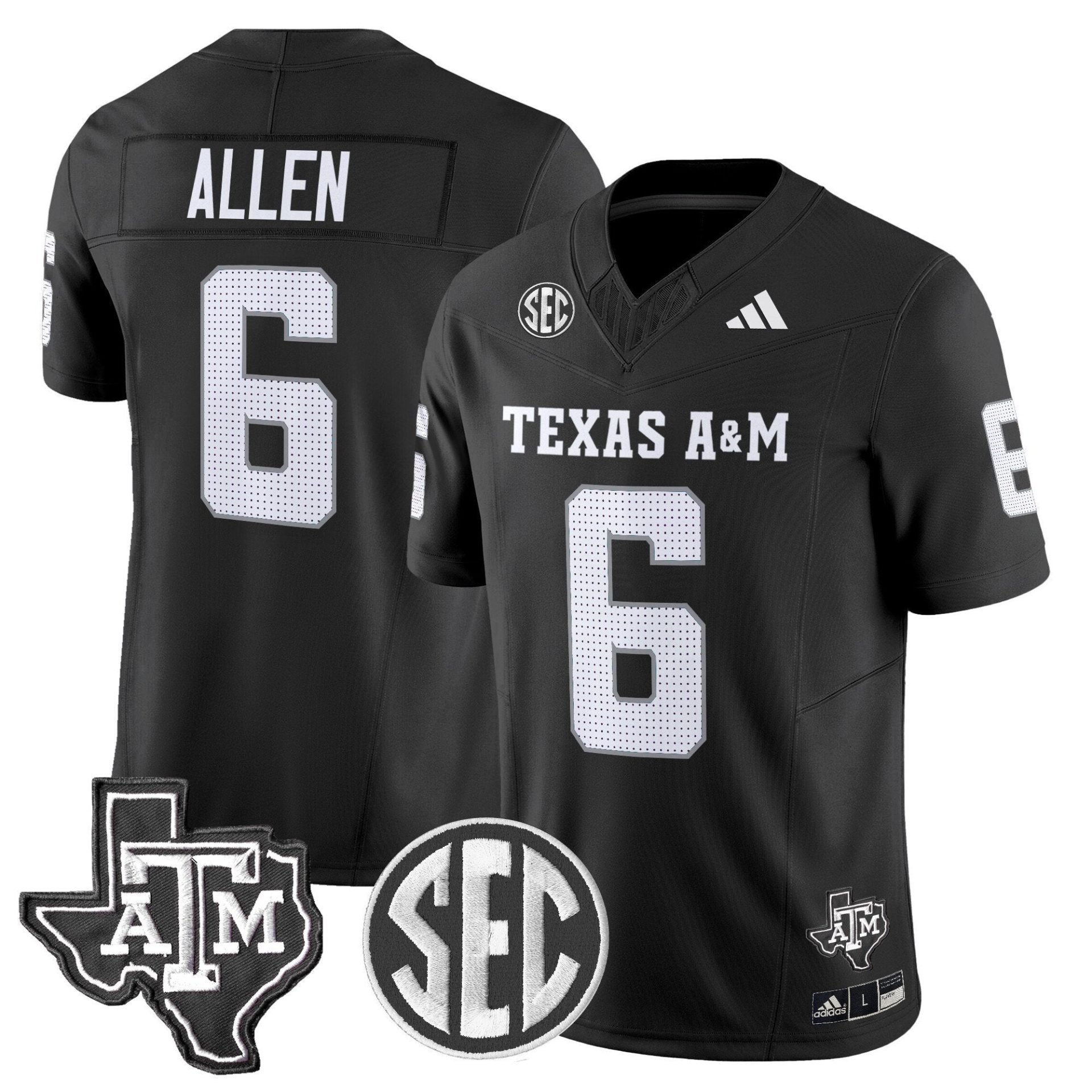 Cyrus Allen Jersey 6 Texas A M Aggies 2025 Vapor Stitched Black 5ecf1957 62de 45e9 8d9e 84714211cf64