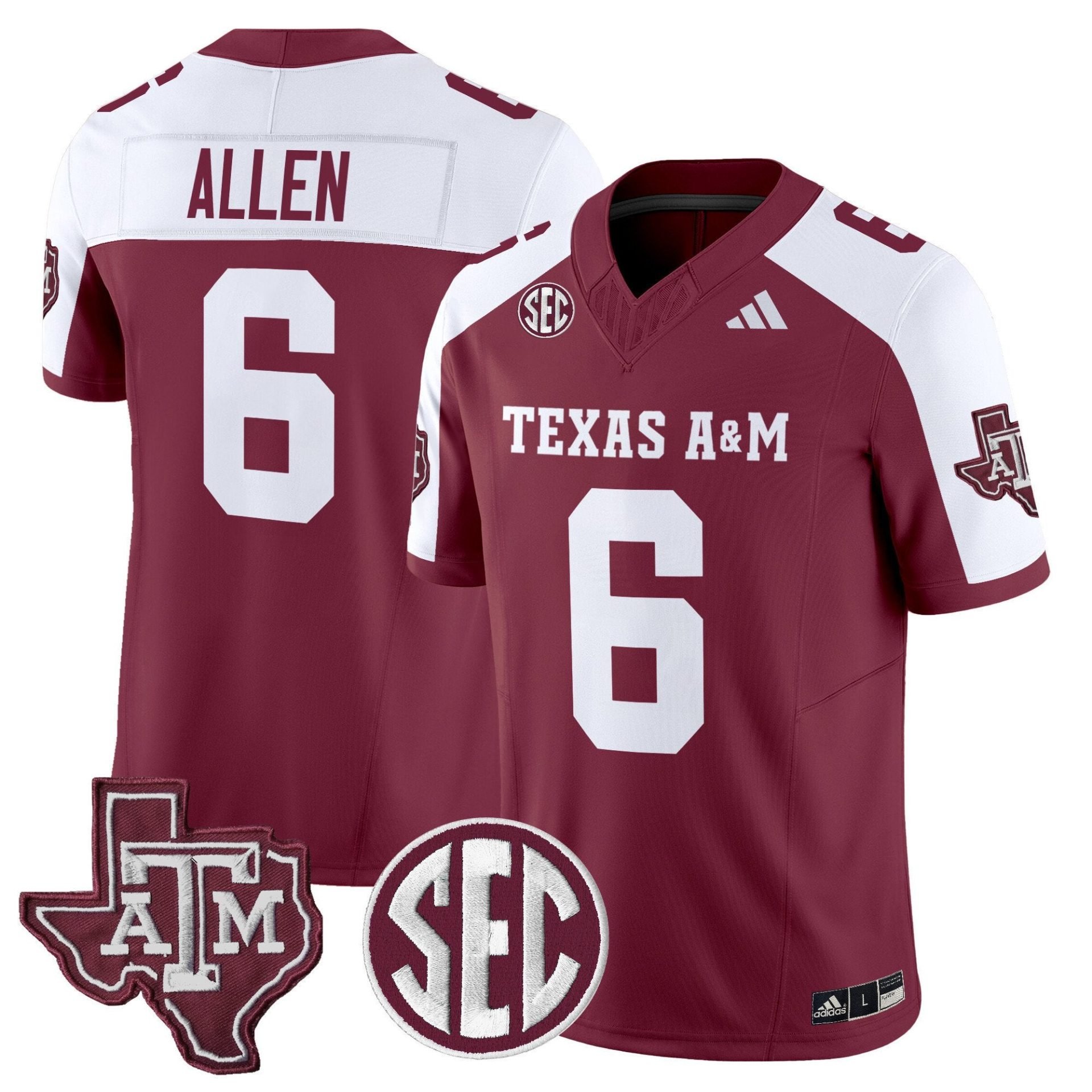 Cyrus Allen Jersey #6 Texas A&M Aggies 2025 Vapor Stitched - Image 4