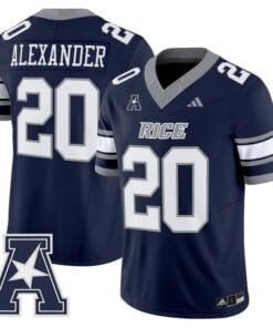 Daelen Alexander Jersey 20 Rice Owls 2025 Vapor Limited Stitched Navy
