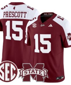 Dak Prescott Jersey 15 Mississippi State Bulldogs Dark Mode Stitched Maroon Alter 1b337836 9c4d 4509 886a adee6f9e7bca
