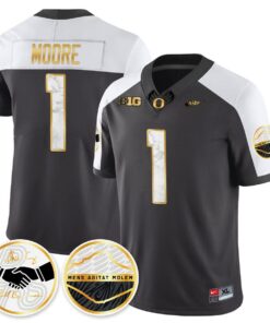 Dakorien Moore Jersey 1 Oregon Ducks 2025 Shoe Duck Stitched Black Alter