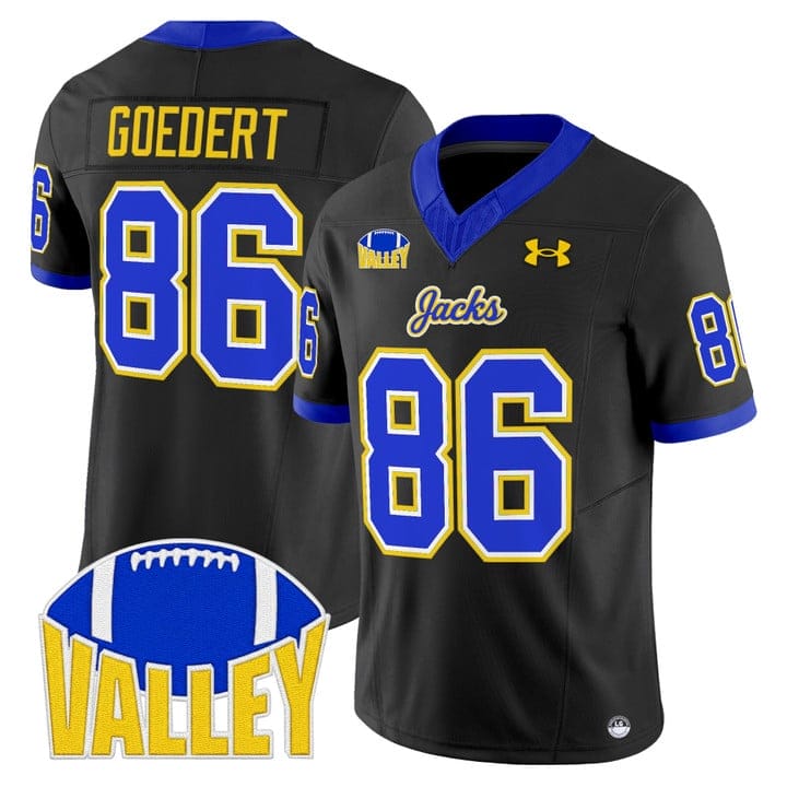Dallas Goedert Jersey 86 South Dakota State Jackrabbits 2025 Stitched Black