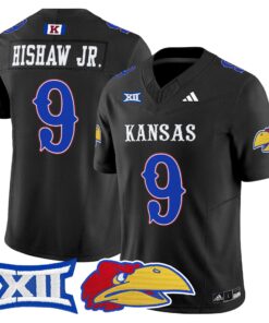 Daniel Hishaw Jr Jersey #9 Kansas Jayhawks 2025 Vapor Limited Stitched
