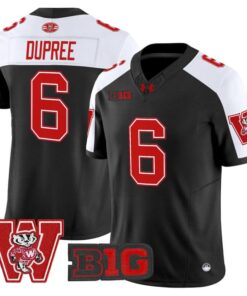 Darrion Dupree Jersey 6 Wisconsin Badgers Throwback Stitched Black Alter