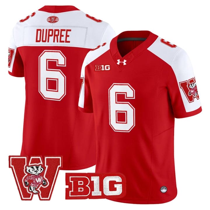 Darrion Dupree Jersey #6 Wisconsin Badgers Throwback Stitched - Image 4