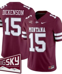 Dave Dickenson Jersey 15 Montana Grizzlies 2025 Vapor Stitched Maroon